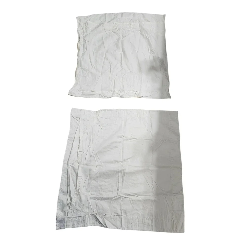 Hamburg House Egyptian Cotton Sateen Euro‎ Pillow Shams Cream Tan Border Set 2